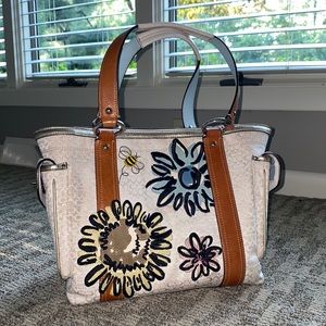 Coach Summer Flower Satchel/Shoulder Bag